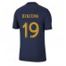 Francie Karim Benzema #19 Domácí Dres MS 2022 Krátkým Rukávem
